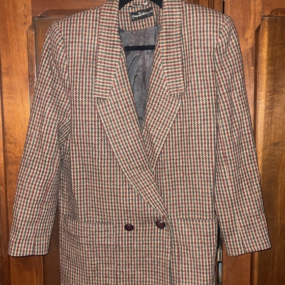 Vintage Giorgio Sant’Angelo 100% Wool Tweed Blazer - Size 8 - Picture 2 of 8